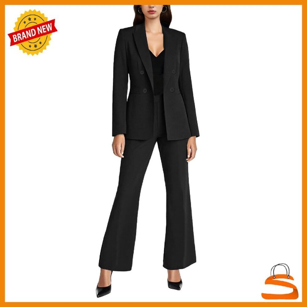 Women's Professional Pantsuit Set Long Sleeve Blazer Bootcut Pants Office